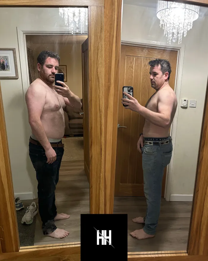 HH Fitness client before and after, shared with permission
