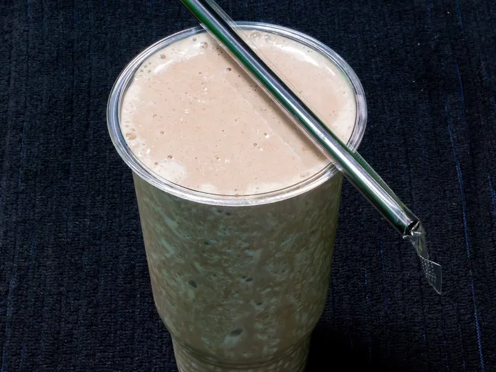 The Buckeye chocolate peanut butter protein smoothie