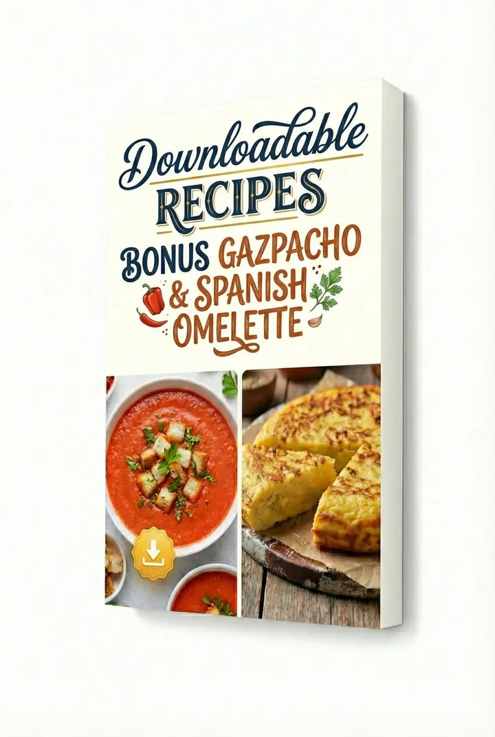 Printable Paella Legacy recipe cards for paella, gazpacho and Spanish omelette