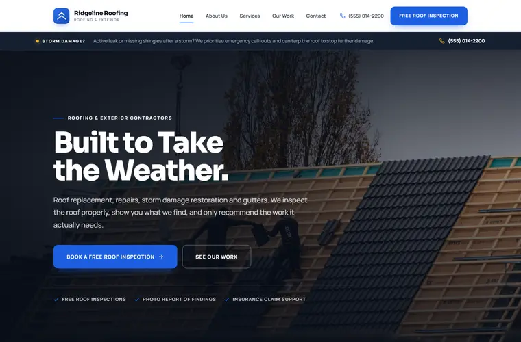 Roofing website