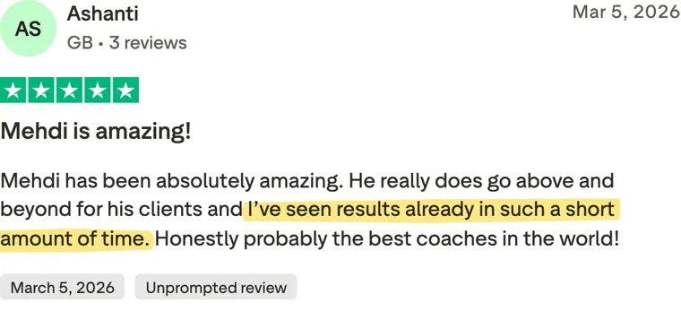 Five-star Trustpilot review