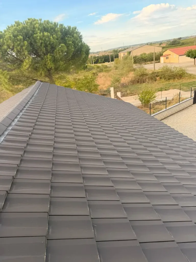 Réfection toiture à Beaurepaire, couverture en tuiles béton terminée