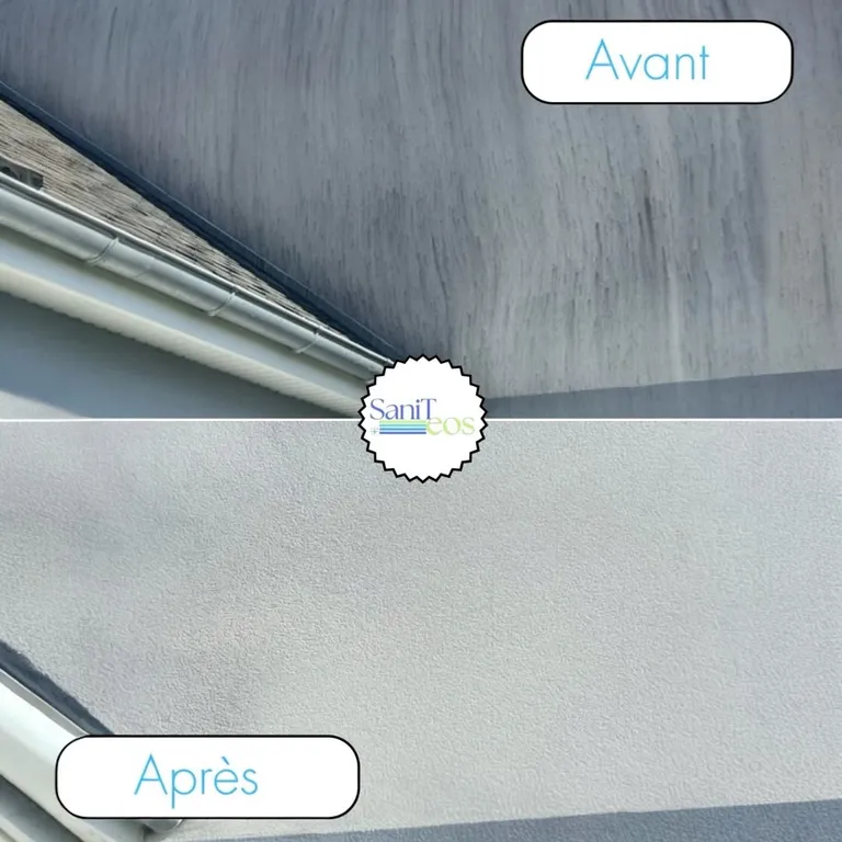 mur de façade avant et après nettoyage Morbihan