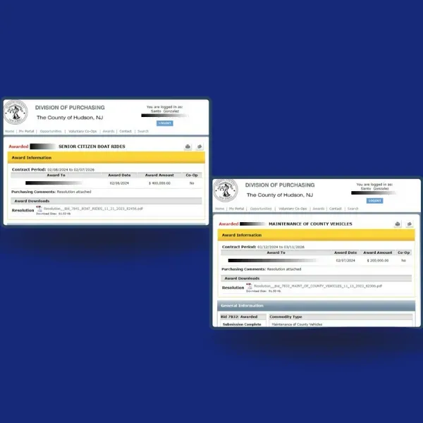 Contrato real adjudicado — Condado de Hudson, NJ