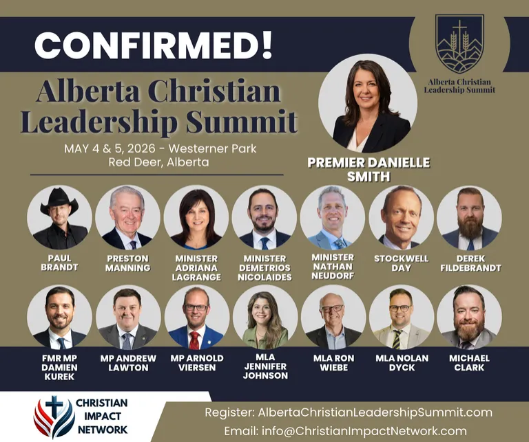 Alberta Christian Leadership Summit poster for May 4 and 5, 2026, in Red Deer.