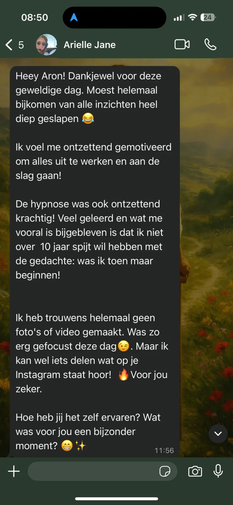 Reactie van een deelnemer