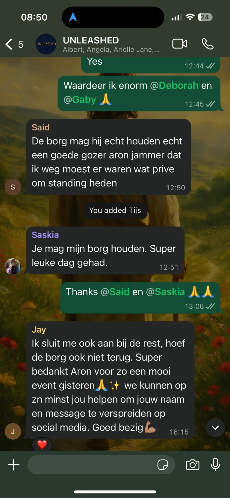 Reactie van een deelnemer
