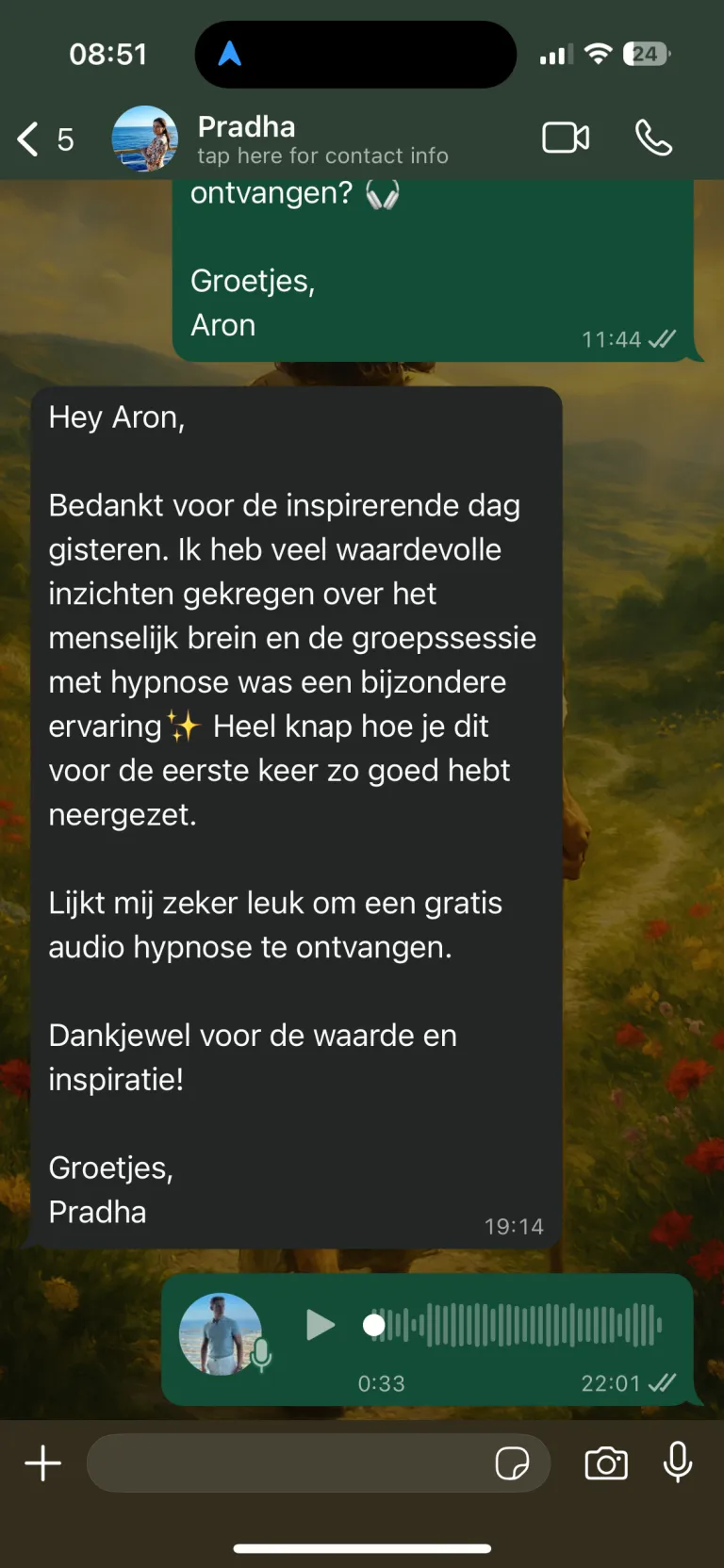 Reactie van een deelnemer