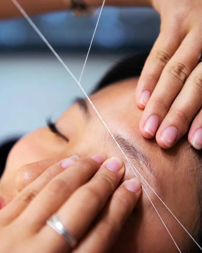 Eyebrow threading at Salon Salman