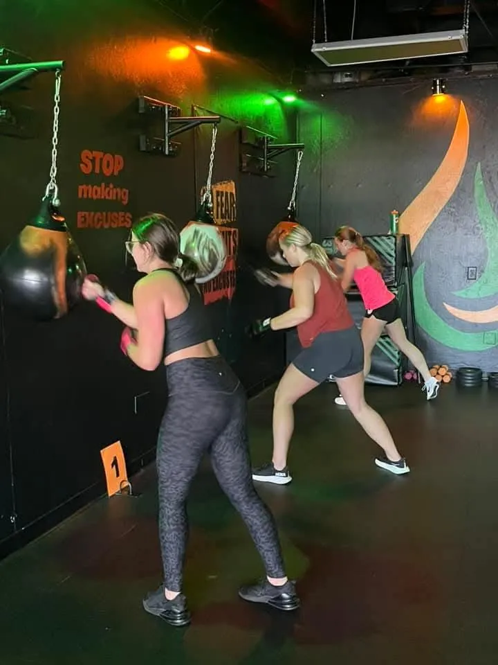 Boxing station during a TORCH class at REFUEL Bootcamp Fort Walton Beach