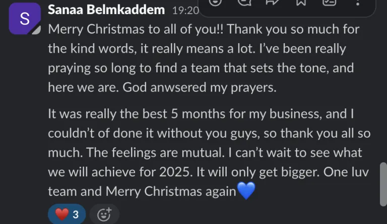 Client message — best 5 months for my business