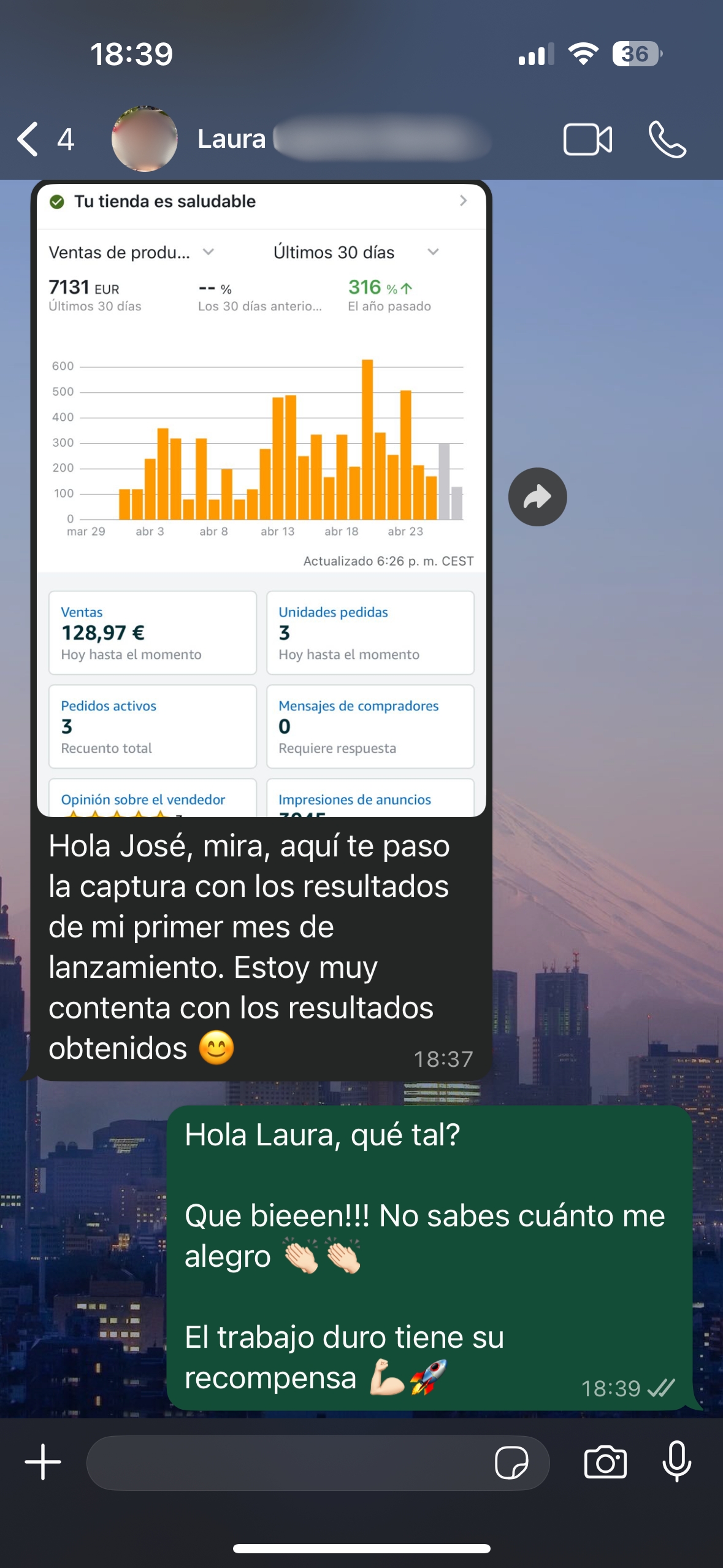 Captura del testimonio de Laura