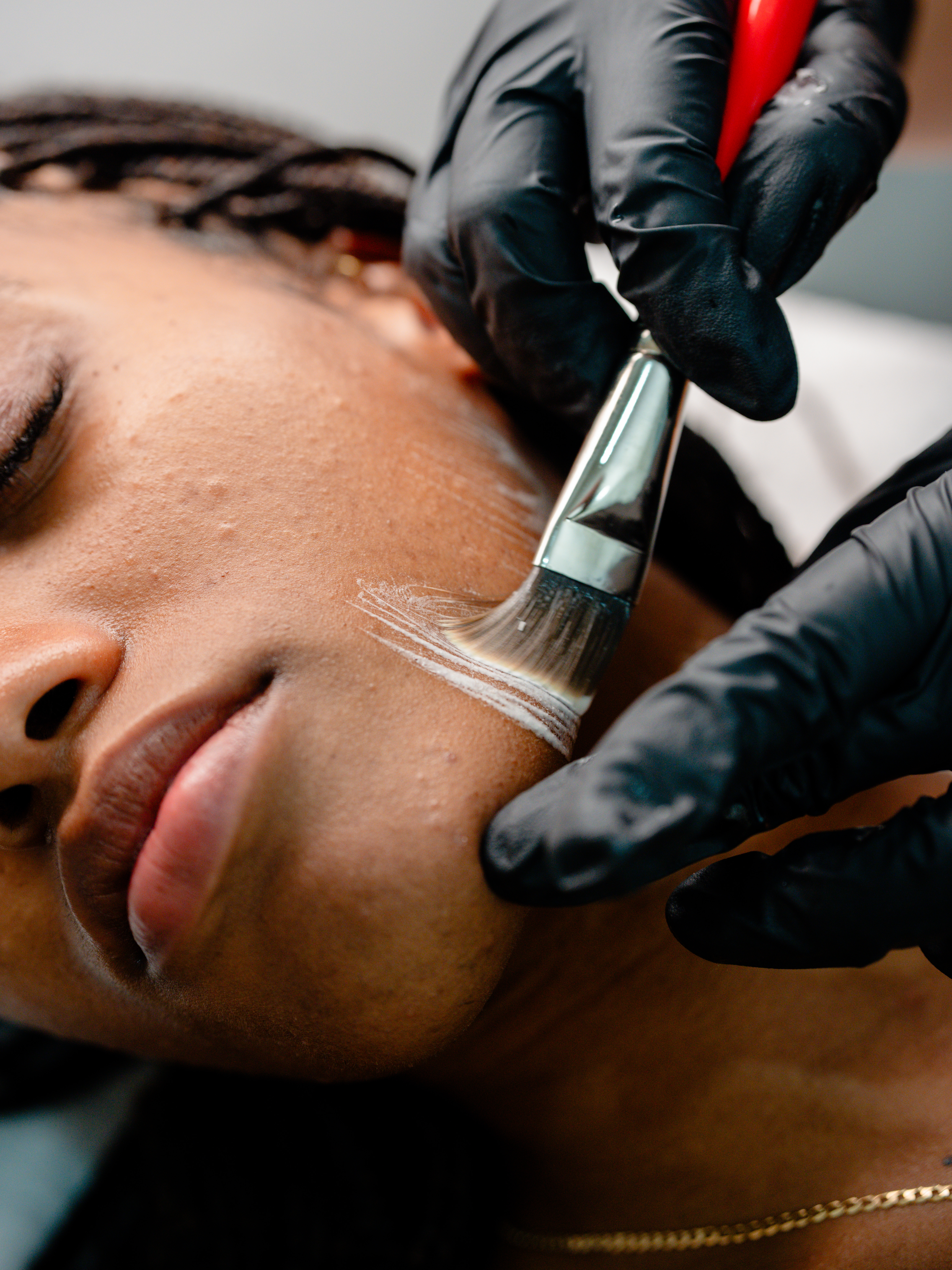 Korean Glass Skin facial applied with a soft brush