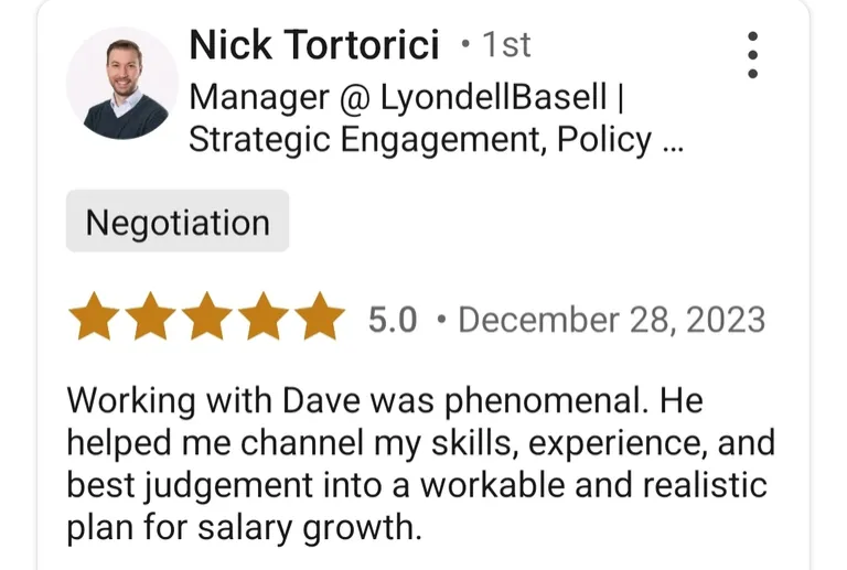 Client testimonial