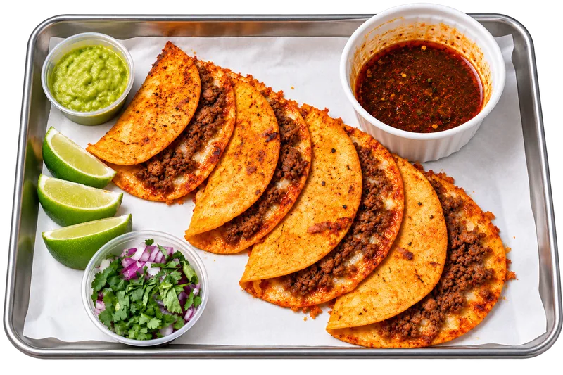 Vegetarische Tacos mit pflanzlicher Füllung und Veggie-Brühe