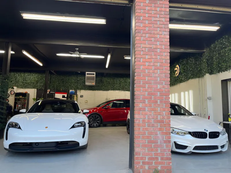 Paint protection film install in progress