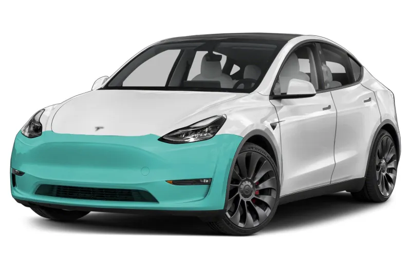 Tesla with STEK paint protection film installed on the front end