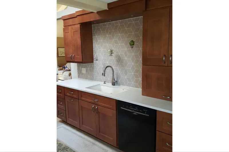 Custom architectural wood beam and hood shroud by CTC Design & Renovation