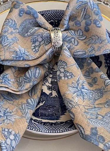 Iza Silva Luxury Tableware Bahamas Tan and Blue Placemat - Set of 4