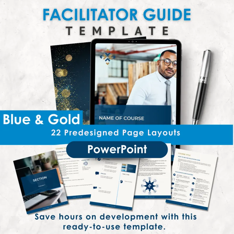 Facilitator Guide Template – Blue & Gold (PowerPoint)