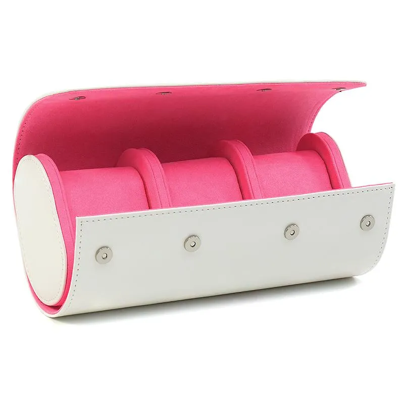 WHEEL ROLLING WATCH BOX- LEATHER WATCH ROLL