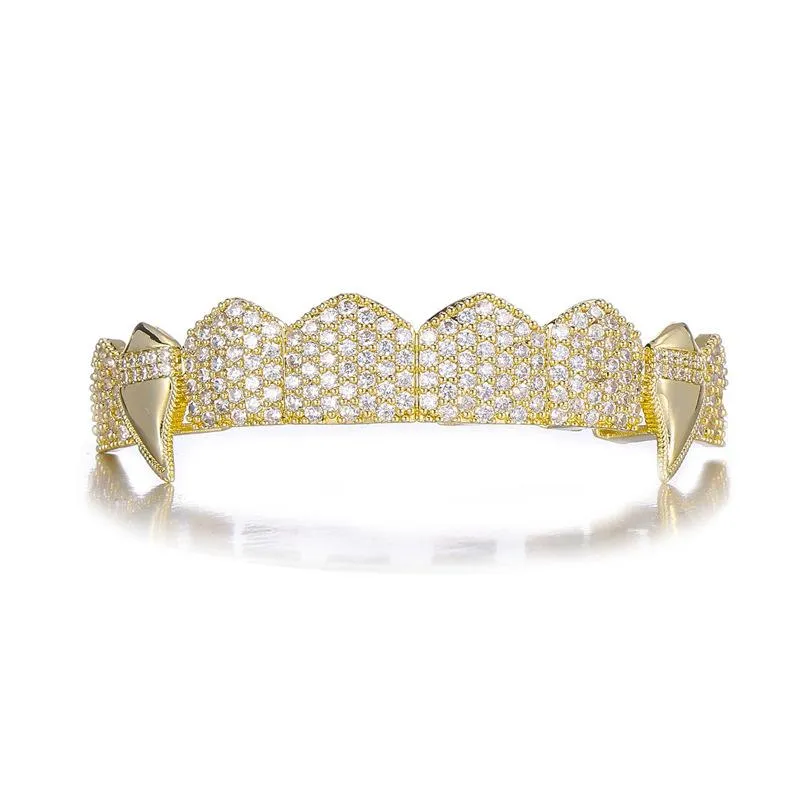 VAMPIRE BLING FULL MICRO PAVE CUBIC ZIRCON TEETHGRILLS- HALLOWEEN GRILLS