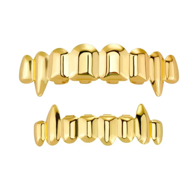 8/8 GLOSSY GRILLZ TEETH TOP & BOTTOM - VAMPIRE COSPLAY DENTAL GRILLZ