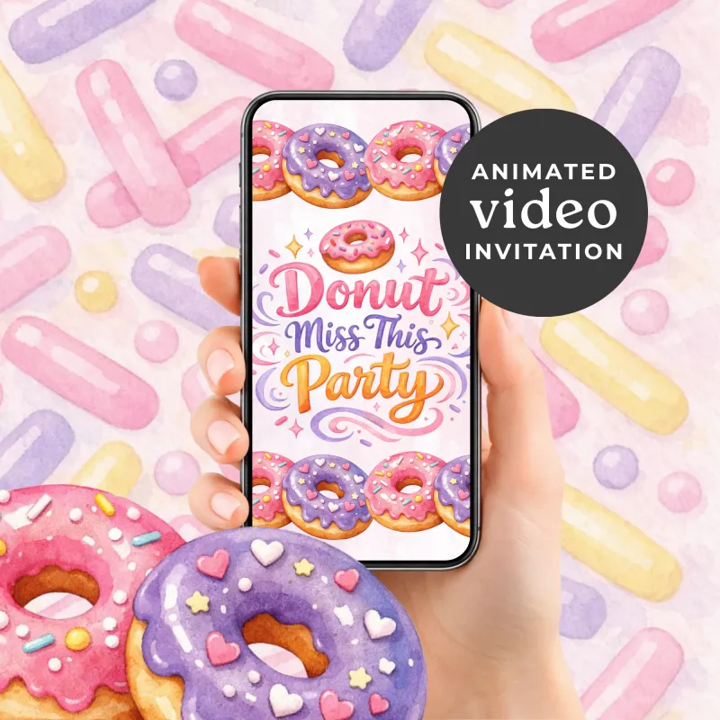 Donut Birthday Party Invitation