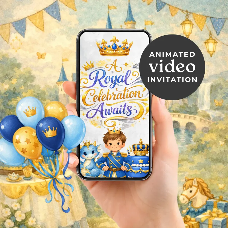 Royal Prince Birthday Party Invitation
