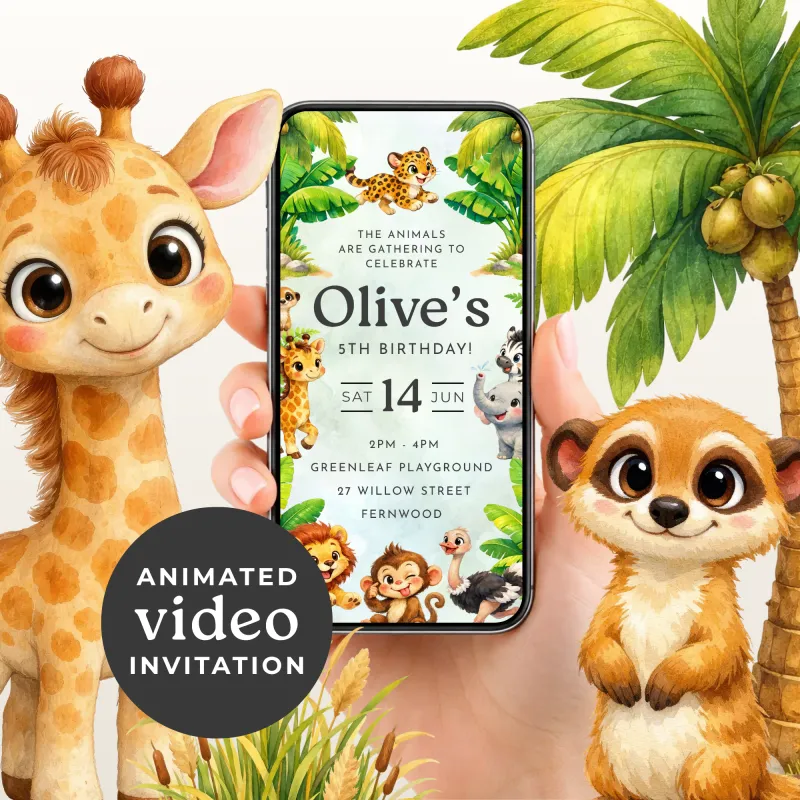 Jungle Birthday Party Invitation
