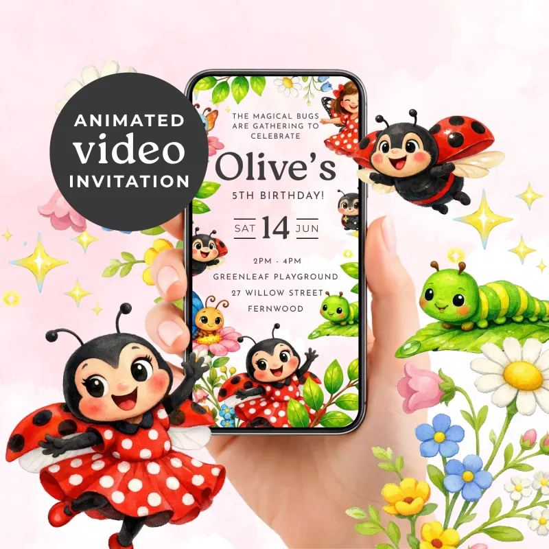 Ladybug Birthday Party Invitation