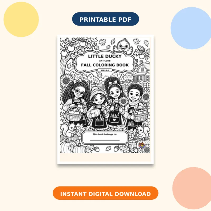 Fall Coloring Book - Ages 6-8