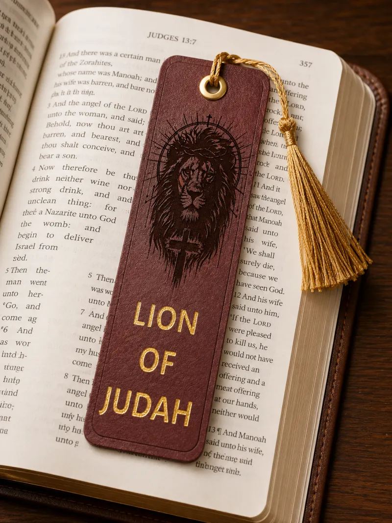 Lion of Judah Leather Bookmark