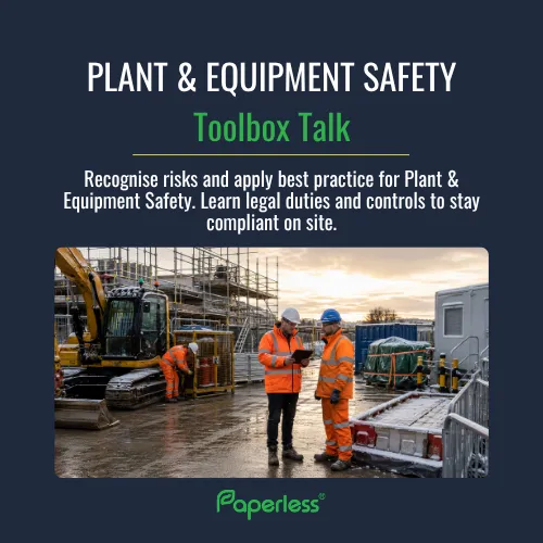 FREE Plant and Equipment Safety Toolbox Talk