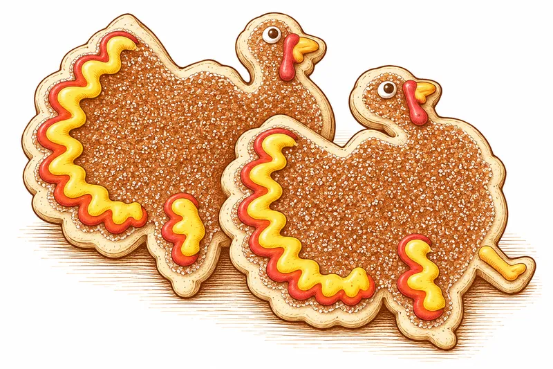 Decorated Turkey Sugar Cookies