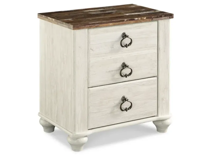 Willowton 24″ 2 Drawer Charging Nightstand