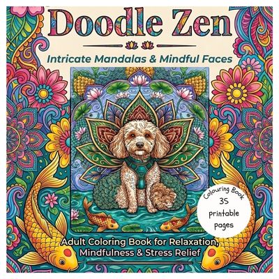 Doodle Zen: Intricate Mandalas & Mindful Faces Printable Coloring Book