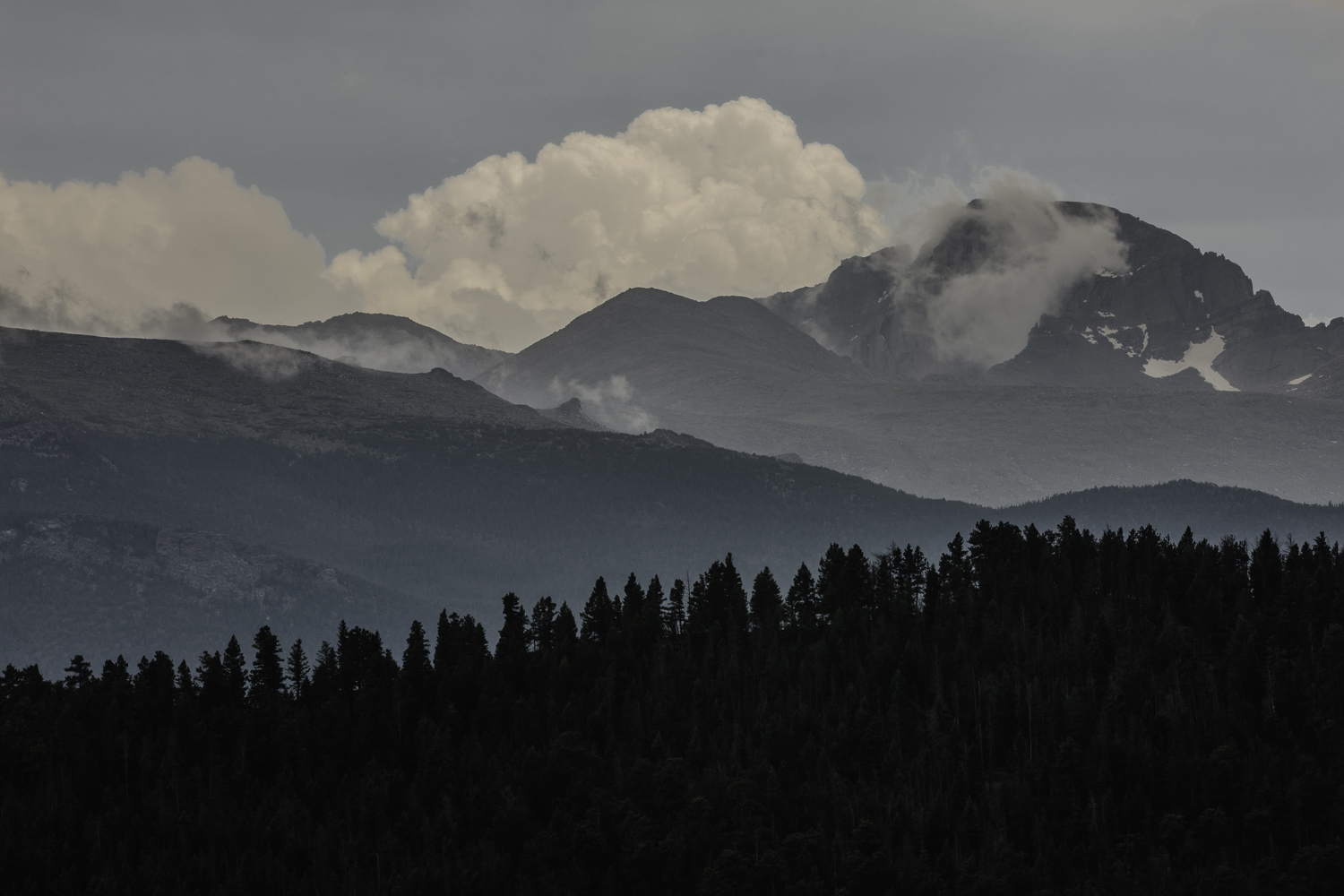 Clouds over Longs Peak