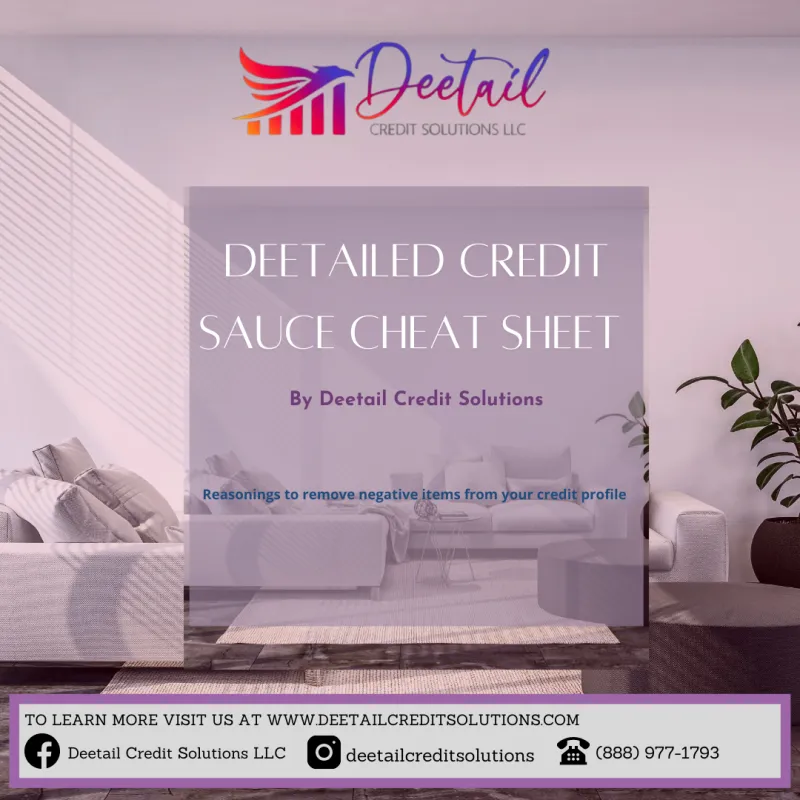 Deetailed Credit Sauce   Cheat Sheet