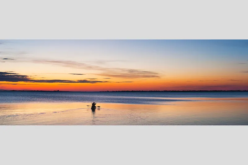 KAYAK FISHERMAN — Sunrise, Joppa Flats, Newburyport, MA