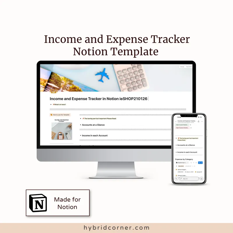 Income and Expense Tracker Notion Template 