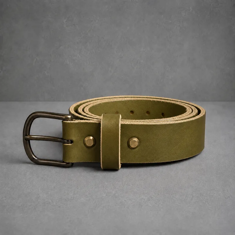 Olive Bridle Leather Belt