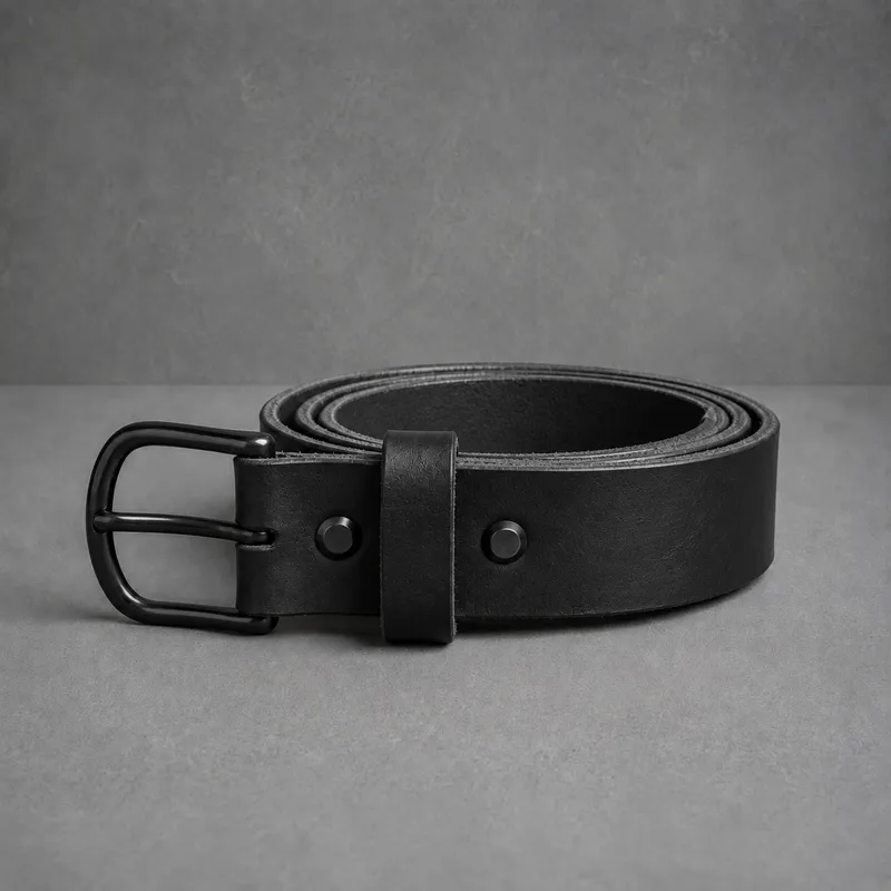 All Black Bridle Leather Belt