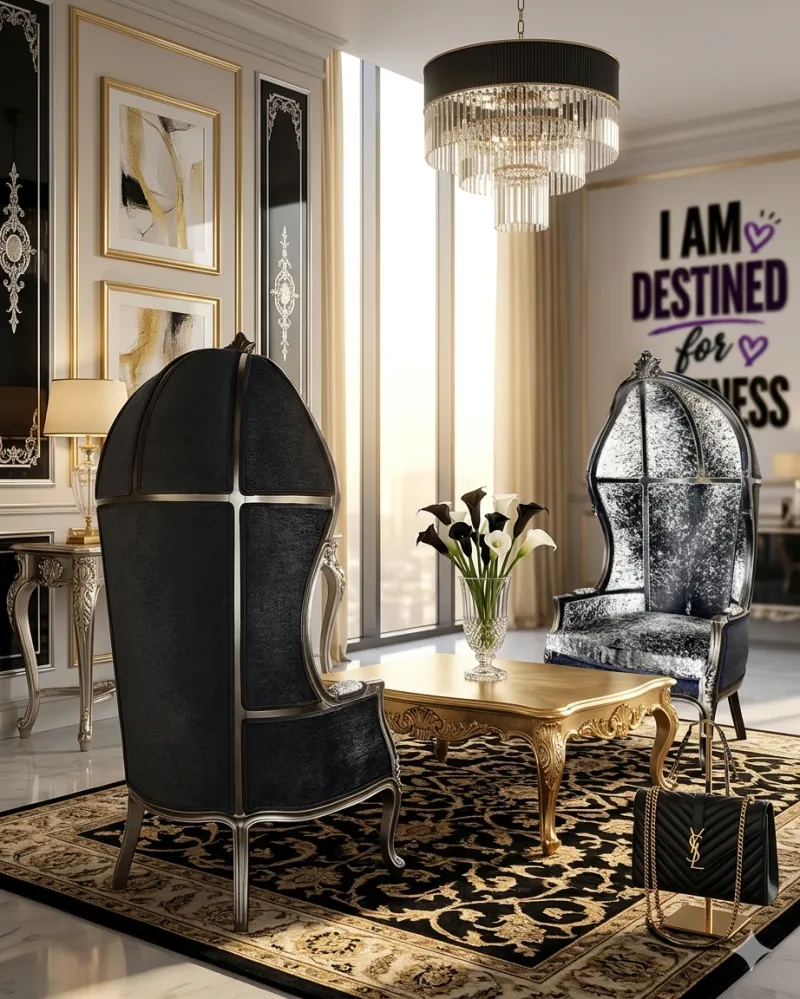 Beautiful Gray Polart Balloon Throne Chair