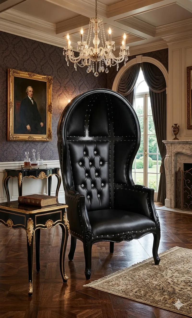 Beautiful Black Polart Balloon Throne Chair