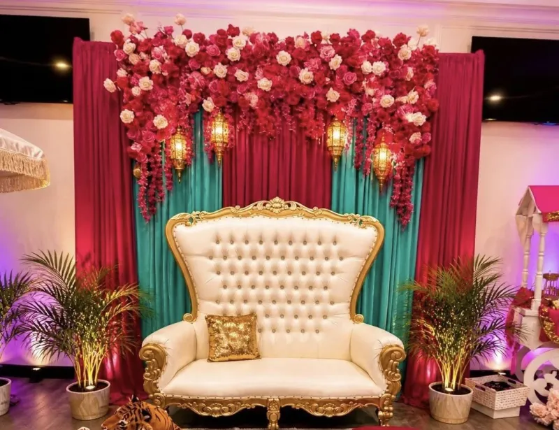 Elegant White Throne Cushioned Bench