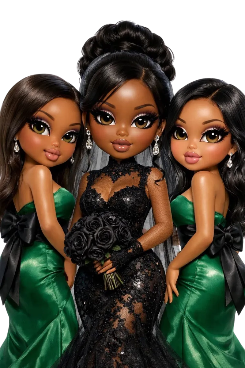 Black, Beautiful & Blessed Female Friends PNG 