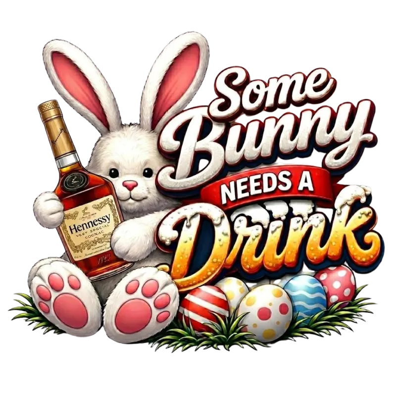  Bunny Needs a Drink PNG Bundle | Funny Easter Bunny Clipart 