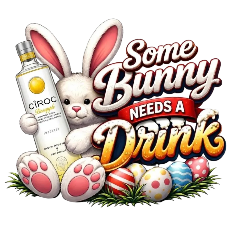 Bunny Needs a Drink PNG Bundle | Funny Easter Bunny Clipart 