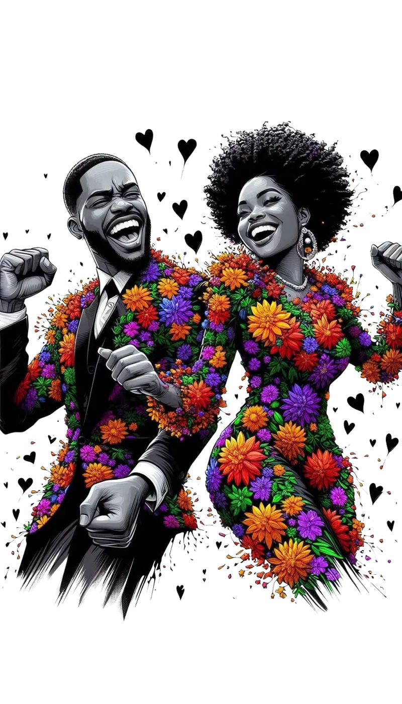 African American Couple PNG